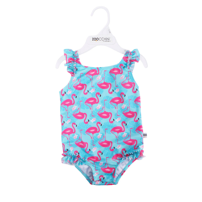 Baby Ruffled One Piece Swimsuit - Franny Flamingo: 6-12M