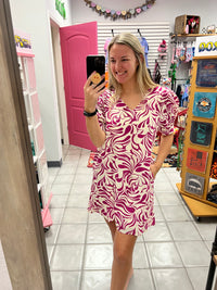 Magenta Abstract Dress