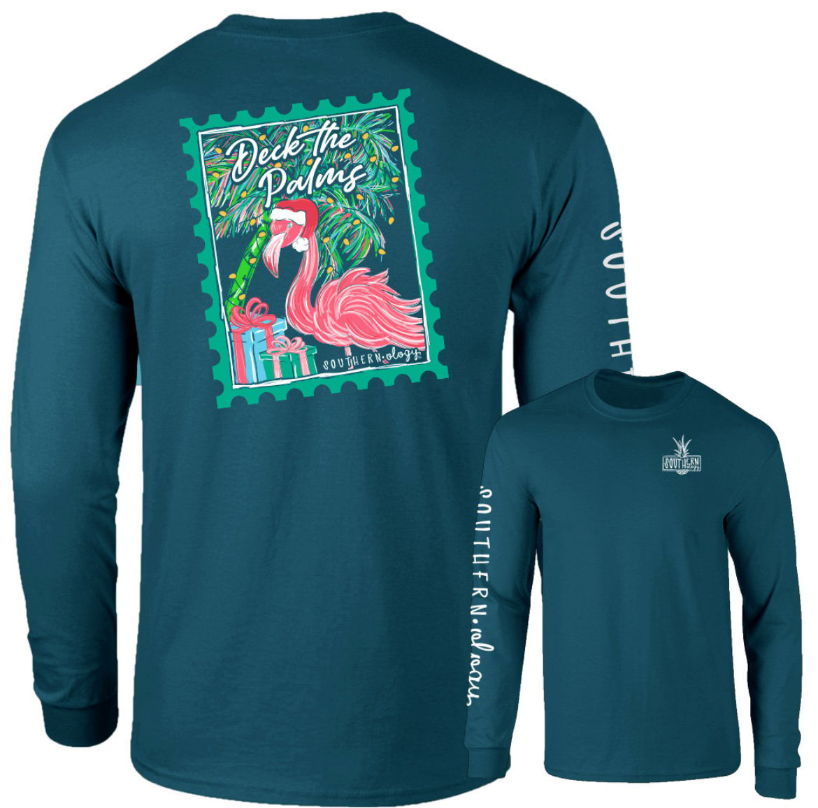 Southernology LS Deck the Palms Holiday Tshirt*