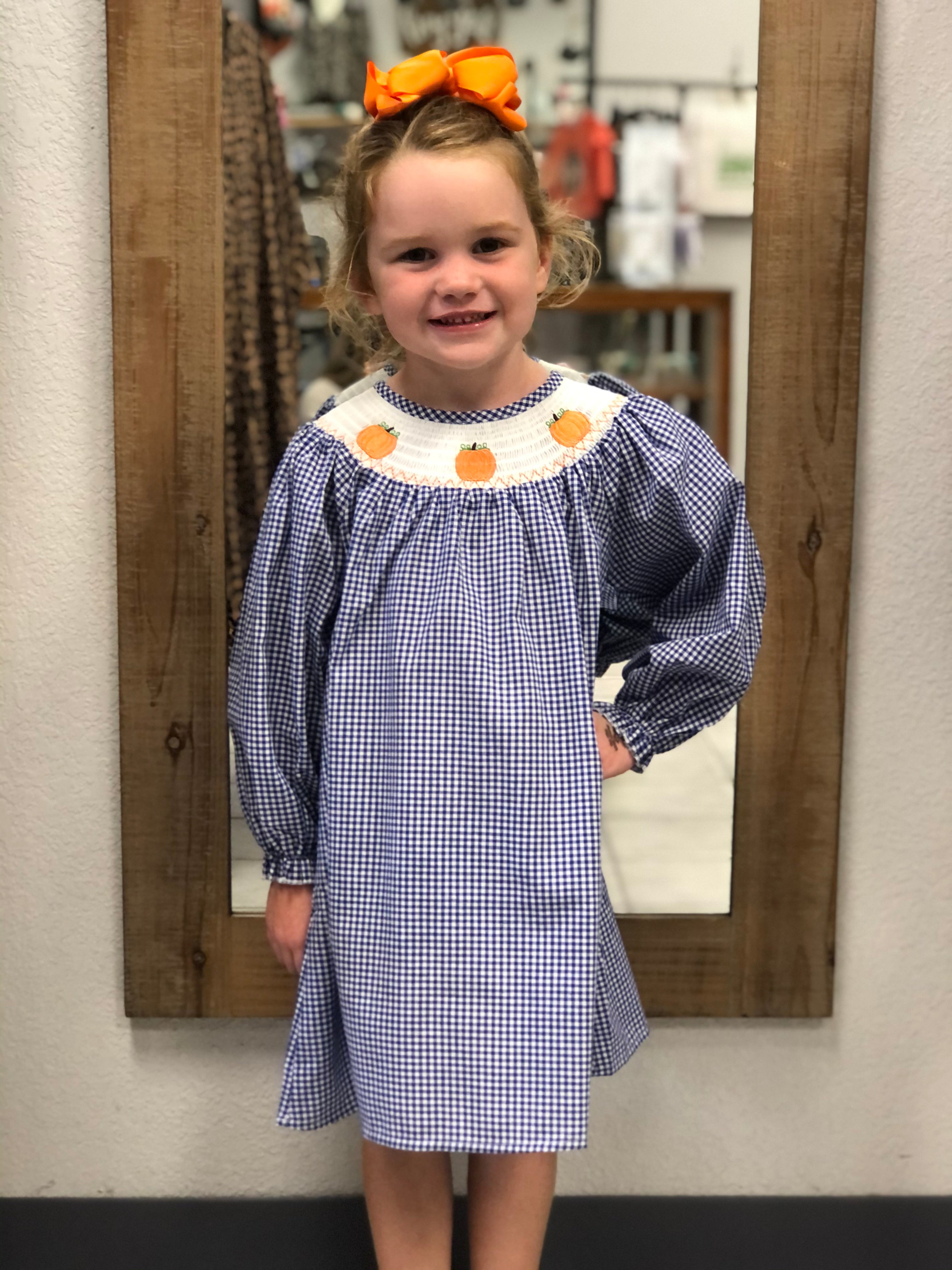 Pumpkin sales smocked dress